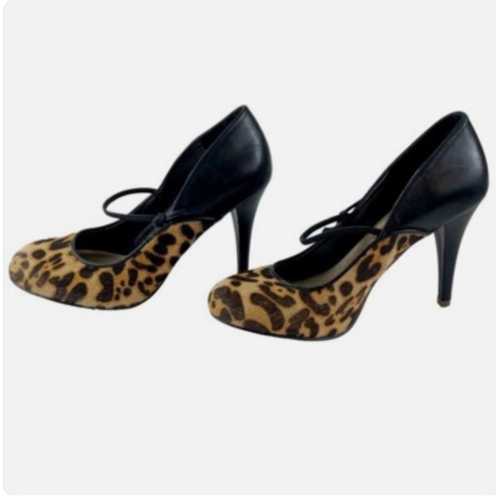 Rockport Presia Mary Jane Leather & Leopard Print Calf Hair Stiletto Heels